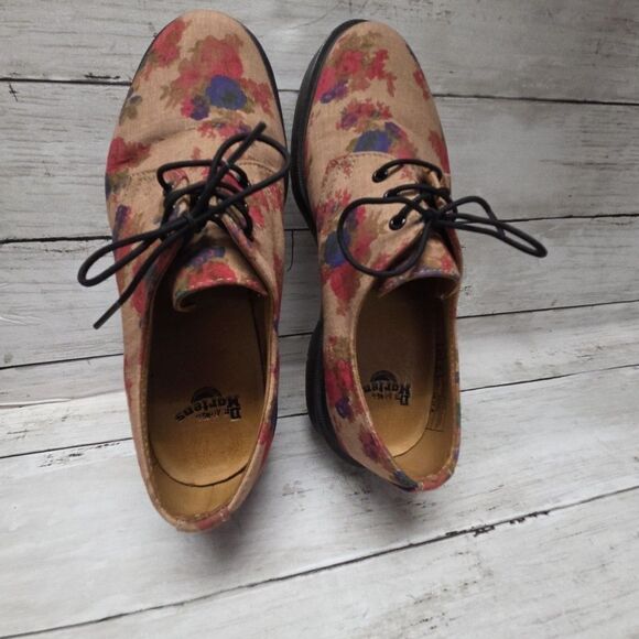 NWOT DR MARTENS BLACK FLORAL 3 EYE OXFORD SHOES SIZE 6UK/8US RARE VINTAGE - Picture 5 of 13